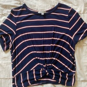 striped twist crop top